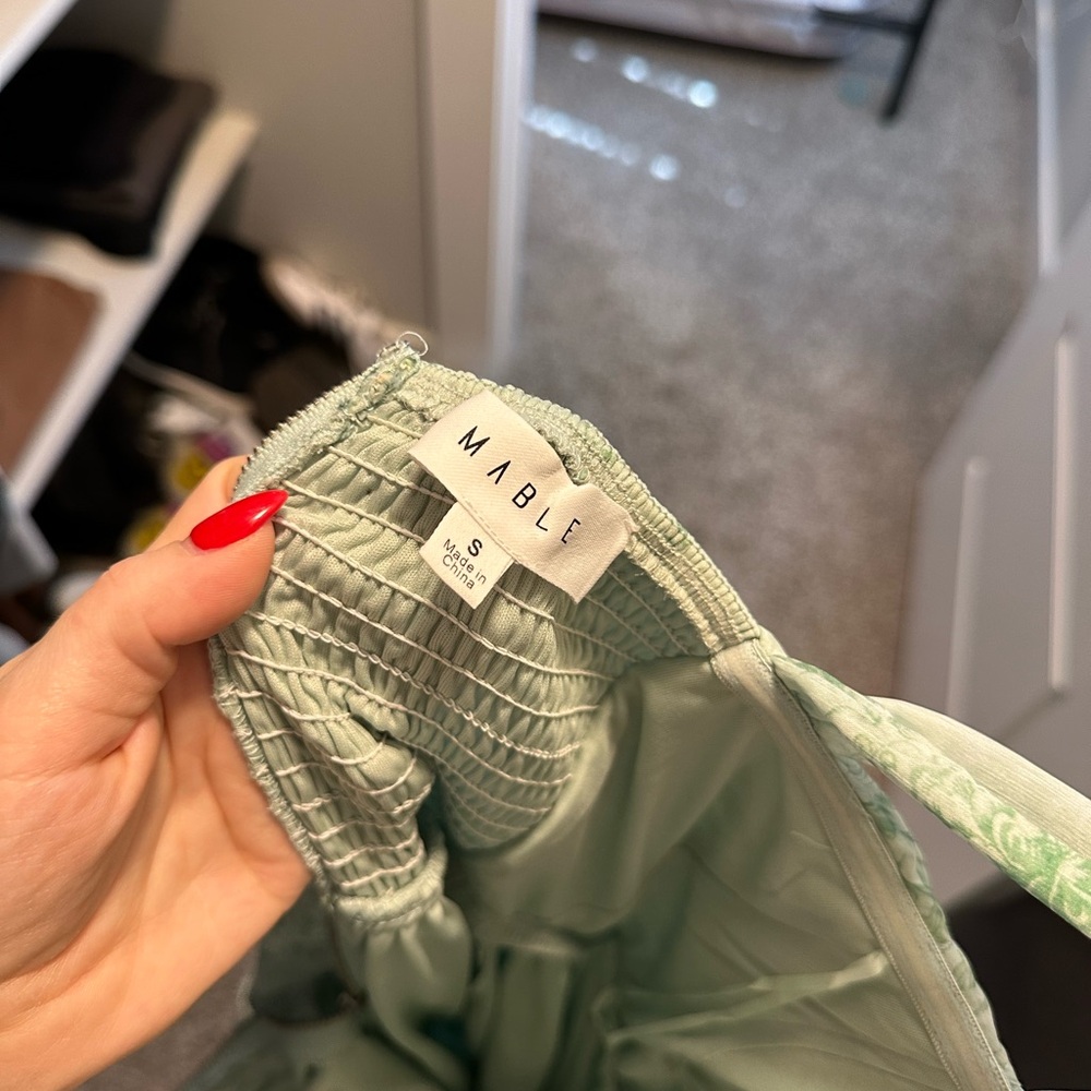 Mable Light Green Smocked Dress